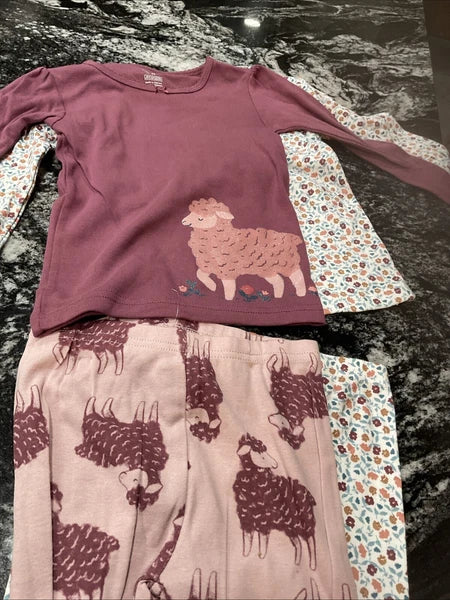 Girl's Carter's Just One You 4 Piece Pajama Set  Size 4T