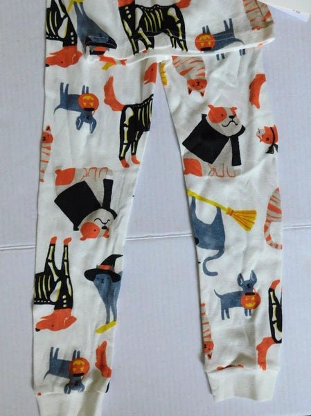 Girls Boys Pajama Set Size 4 4T Halloween Dog Skeletons Mummy Cats 2 Pc Pajamas