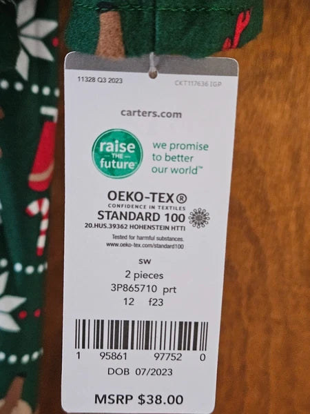 Carters pj set long sleeve size 12 /12A Christmas themed new