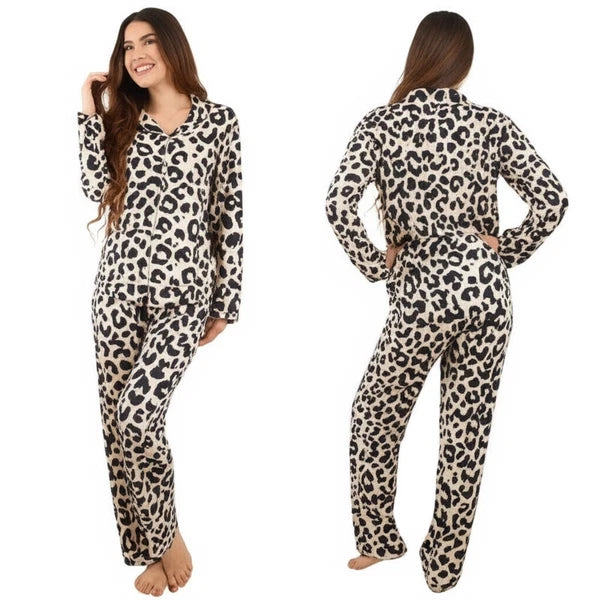 New Indian Cotton Leopard PJ Set Bridesmaid Pajama Set Women Nightwear Suits US