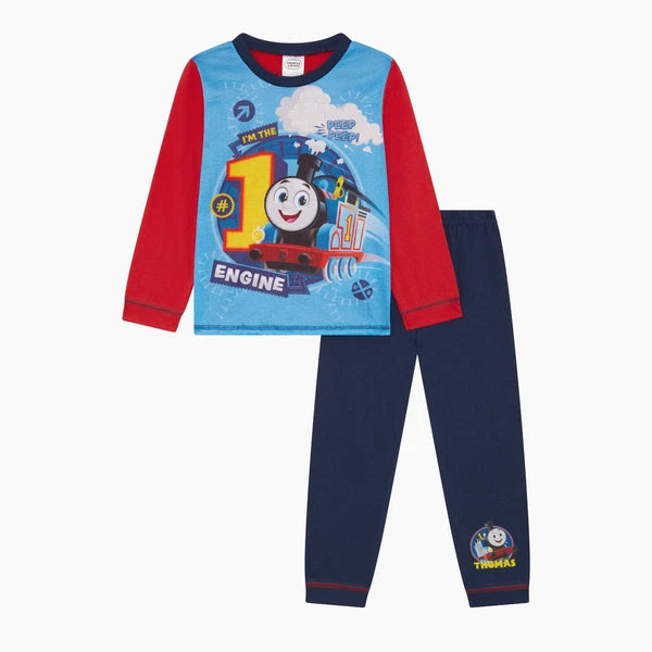 Boys Pyjamas Thomas & Friends Train 18 Months -5 Years  Long Sleeve Trouser Blue