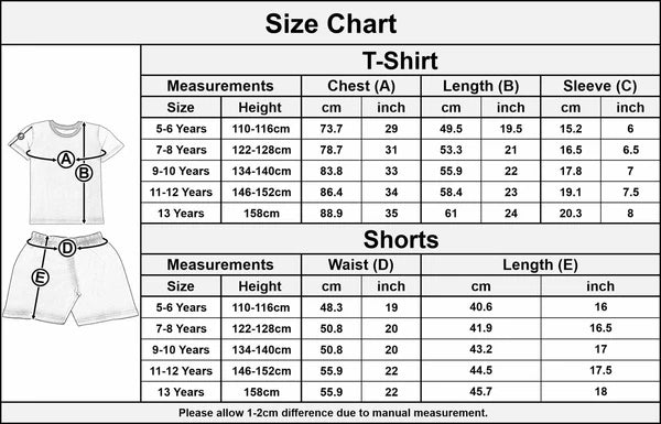 Kids Girls Boys Cars Print Pyjamas PJs 2 Piece Sleepwear Shorts Set 5-13 Yr