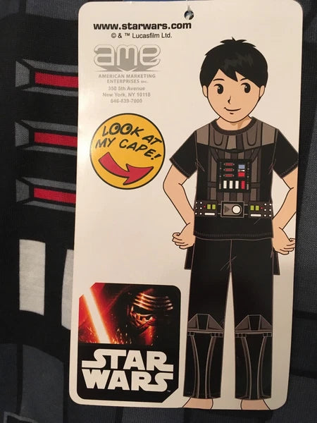 LITTLE BOY'S STAR WARS PAJAMA SET WITH DETACHABLE CAPE SIZES 2 & 4 AVAILABLE NWT