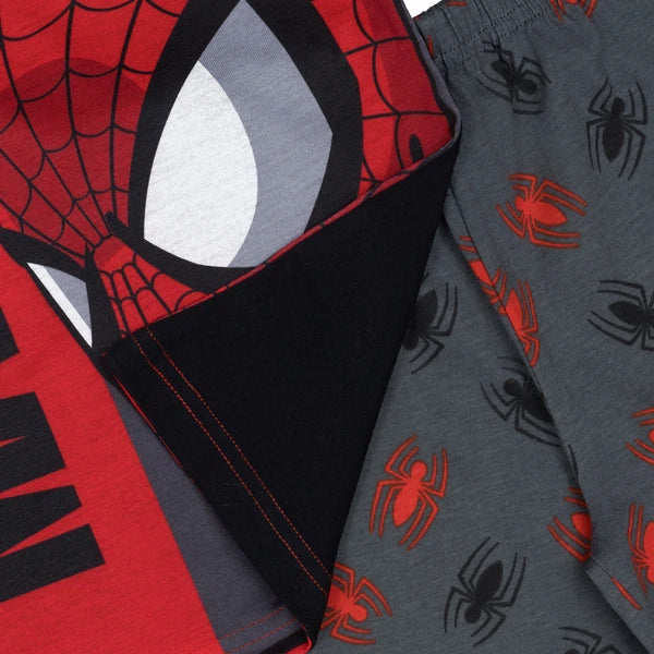 Marvel Spider-Man Pyjamas Boys Pjs Nightwear Shorts Short Sleeve Top Kids Red