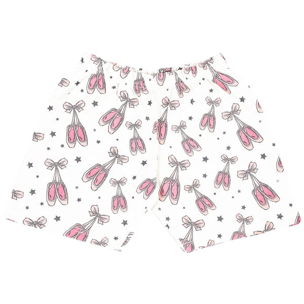 Girls Dancing Girl Print Pyjamas Children PJs Cotton Shorts Set Kids Nightwear