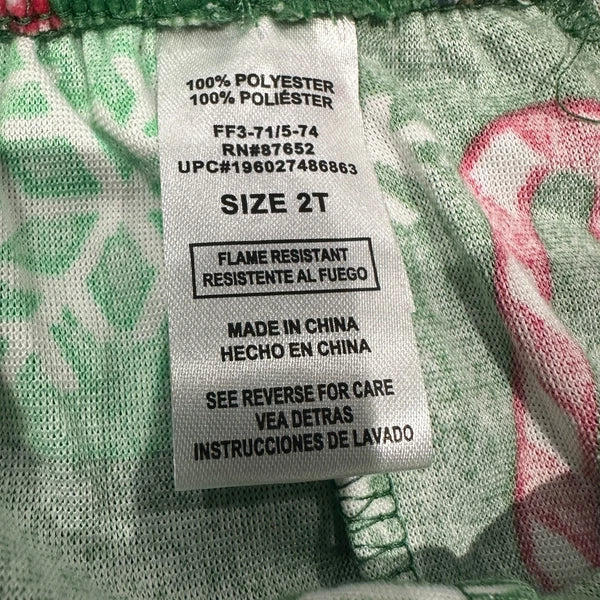 NWT Green Red ELF Christmas Holiday 2T Pajama Set