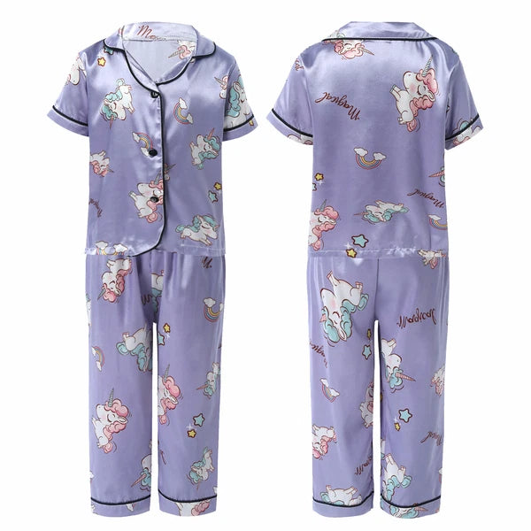 Kids Boys Girls Top With Trousers Cold Weather Loungewear Warm Homewear Pyjama
