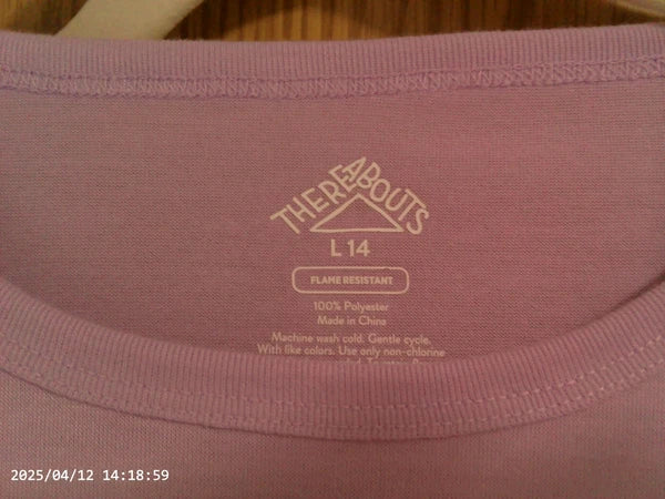 Girls 3 Piece Lavender PJ Set (Pants, Shorts & T Shirt) Size L 14 There Abouts