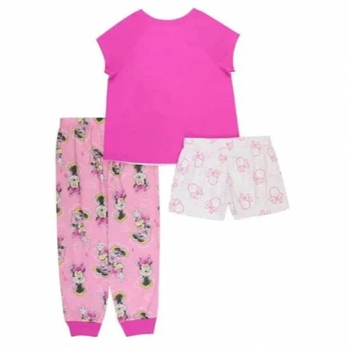 AME Kids'  Disney Junior Minnie Mouse Character 3-piece Pajama Set, Pink, 3T