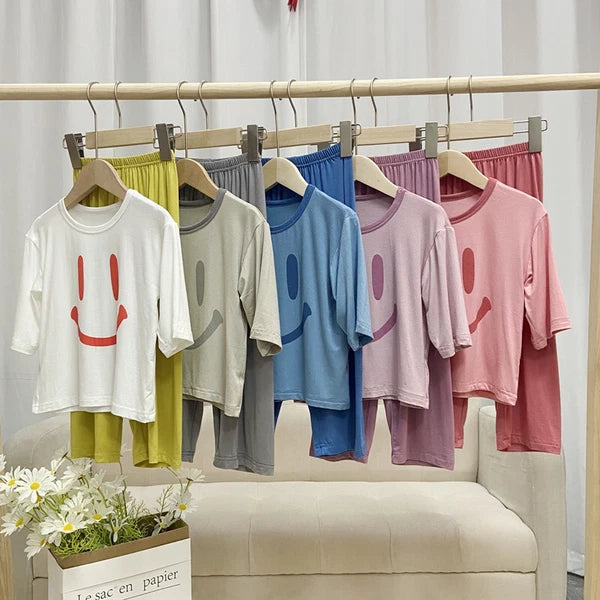 Kid's Modal Summer Boys and Girls Pajamas Pajama Pants Thin Model Suit