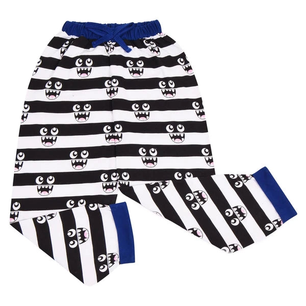 Girls Boys Cute Monster Royal Blue Pyjamas PJs 2 Piece Cotton Set Nightwear Yr