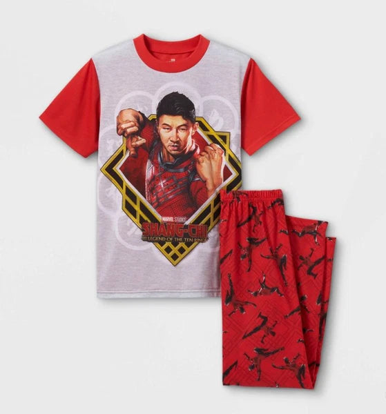 Boys' Marvel Shang Chi 2pc Short Sleeve Top and Pants Pajama Set - Choose Size