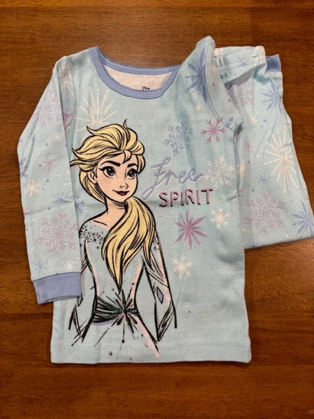 Disney GIRLS Princess 4-piece Cotton PJ Pajama Set (BLUE/LILAC MULTI 5 )NWT