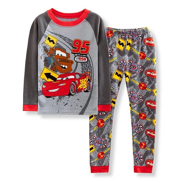 NEW Disney Cartoon Boys Print Long Sleeve 2-Piece Set Pajama
