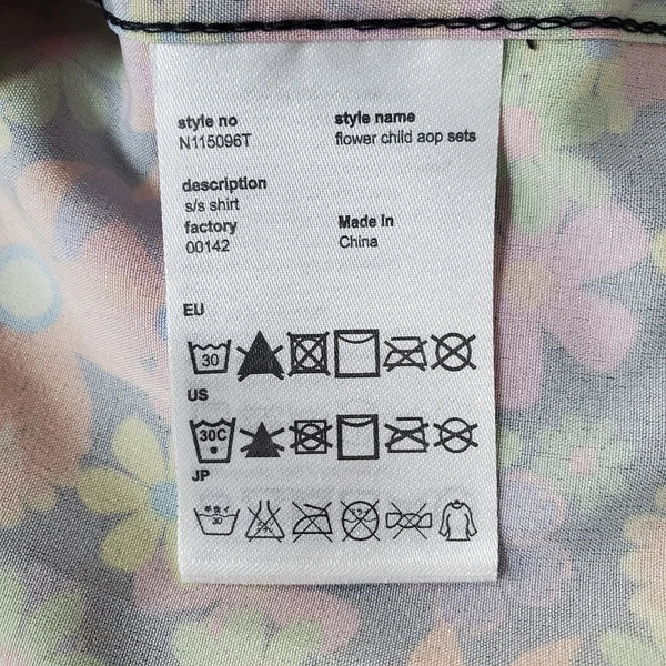 WeSC 2 Piece Pajama Set Unisex Large Multi Oden Flower Child AOP Short Sleeve