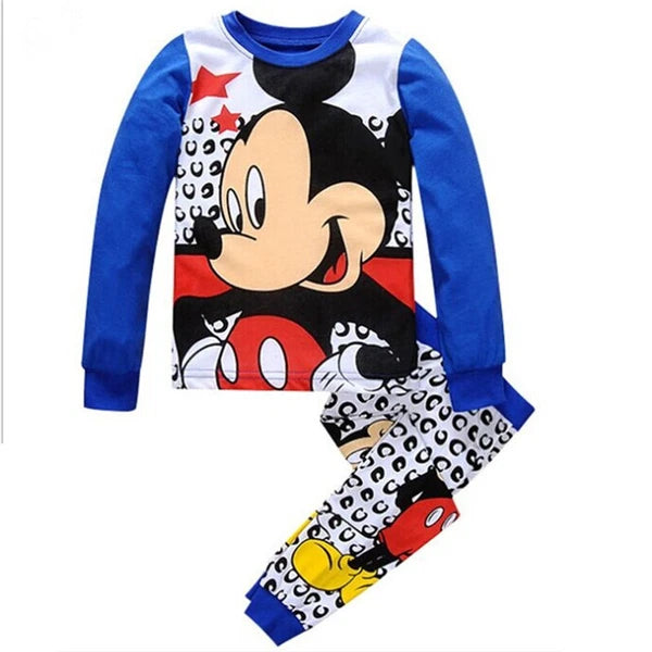 NEW Disney Cartoon Boys Print Long Sleeve 2-Piece Set Pajama