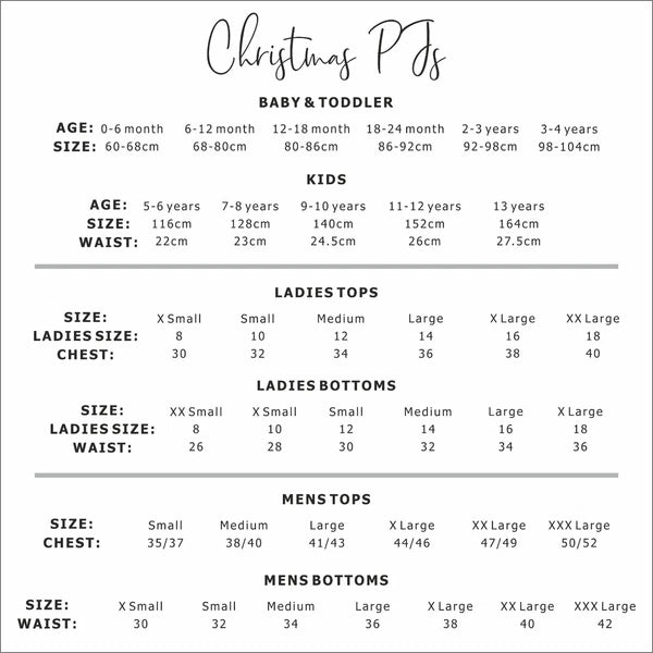 FAMILY CHRISTMAS PYJAMAS Personalised Matching Set Adult / Kids / Baby Sleepwear