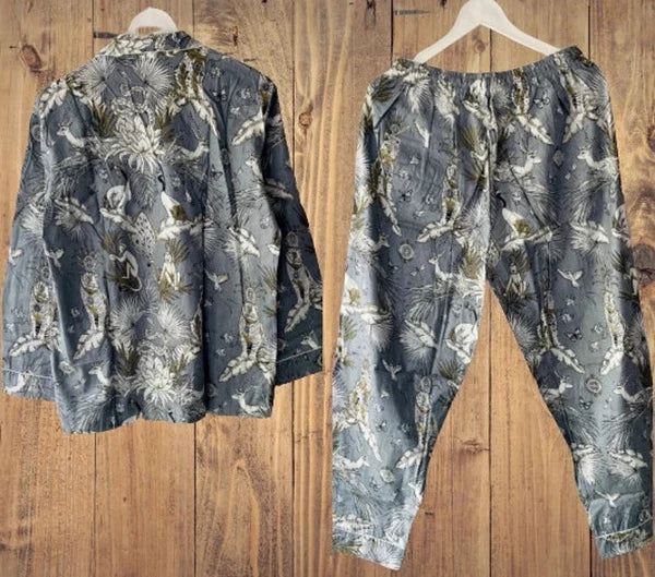 Indian 100%Cotton Monkey Print PJ Set Bridesmaid Pajama Set Women Nightwear Suit
