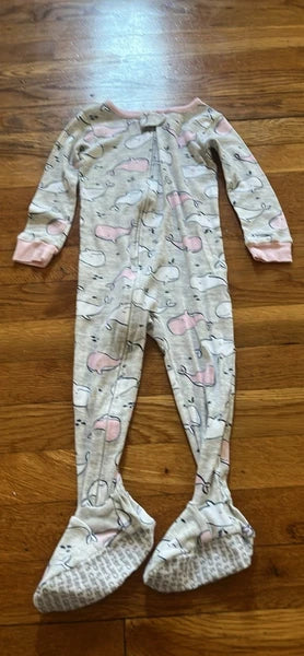 4 Girls Carter’s Zip Footed 1 Piece Pajamas.