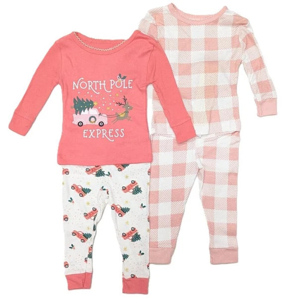 Baby Toddler Girls 2 Pack Christmas Festive Pyjamas (months): 12, 18, 24- RRP$36