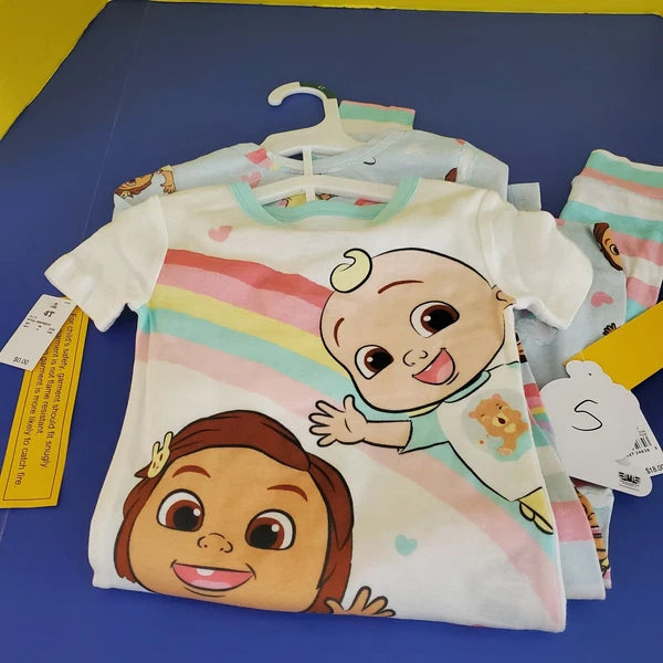 NEW Toddler Girls' 4pc Cocomelon Rainbow Snug Fit Pajama Sets Sz.4T