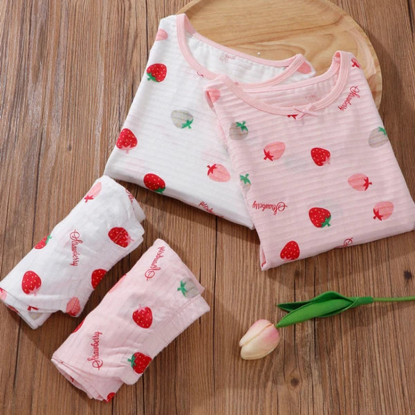 Girls Pajamas Set Pure Cotton Thin Long Sleeved Trousers Children's Clothes