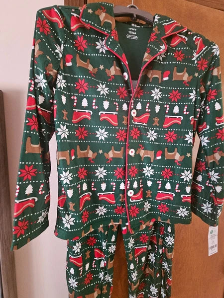 Carters pj set long sleeve size 12 /12A Christmas themed new