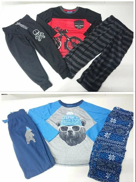 New with Tag Saint Eve Boys 3 Piece Pajama Set Multi Size Fleece Loungewear