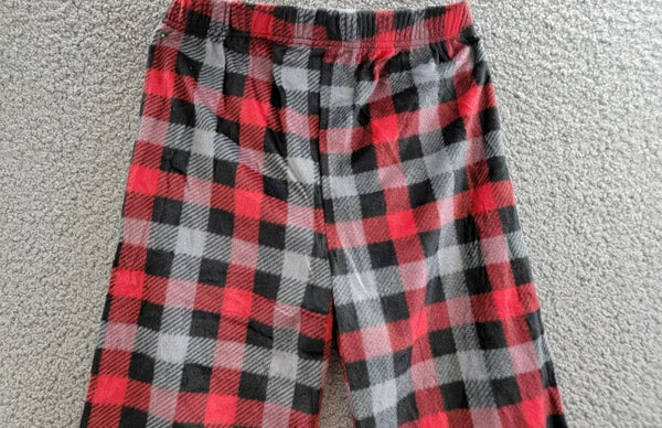 Max & Olivia Flannel Pajama Set Big Boys XL (16-18) Red Multi Plaid Button Front